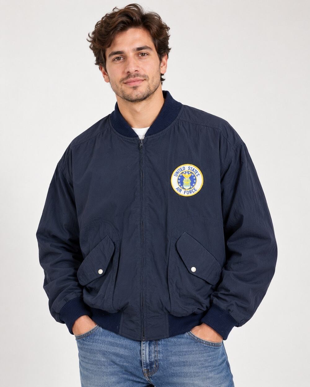 Vintage Pivot Rules USAF Air Force Reversible Bomber Jacket Men’s L